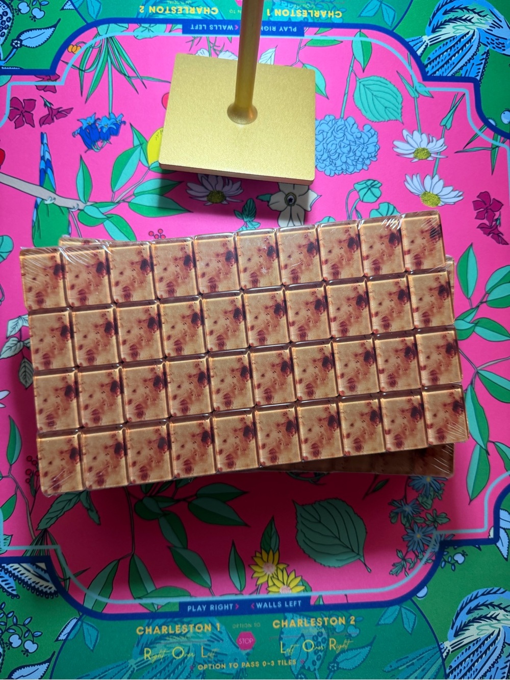 Burl wood Mahjong Tiles